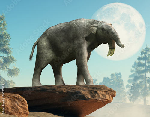 The hoe tusker, or Deinotherium (