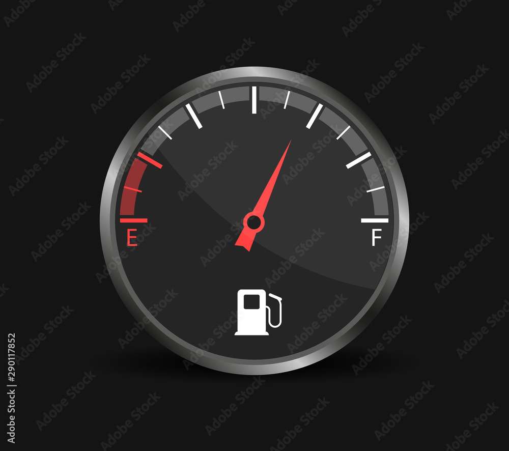 Fuel gauge. Fuel tank. Dashboard in the car. Vector. Fuel gauge. Fuel tank. Dashboard in the car. Vector.