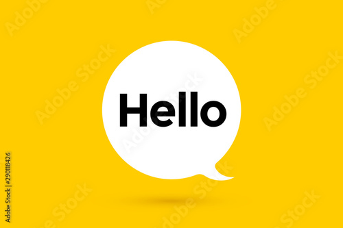 Hi, Hello. Banner, speech bubble, poster and sticker