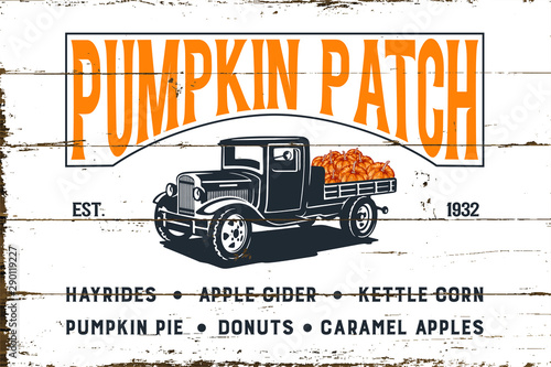 Pumpkin Patch with Old Truck and Shiplap Design