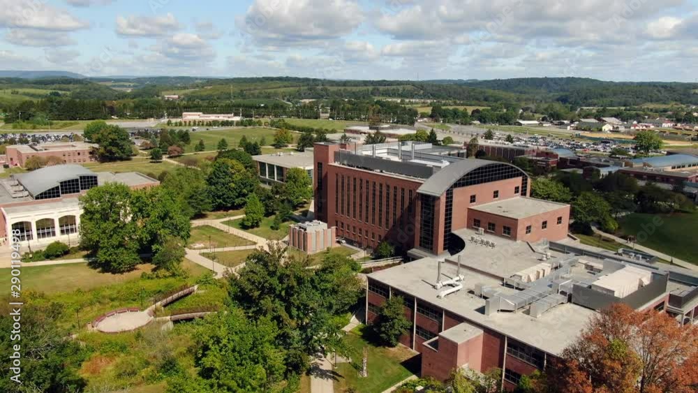 AERIAL Fly Over College University Campus Grounds and Academic Buildings in Pennsylvania, USA AERIAL Fly Over College University Campus Grounds and Academic Buildings in Pennsylvania, USA