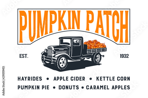 Pumpkin Patch with Old Truck