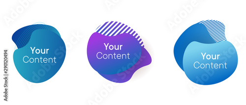 Set of abstract modern graphic banners. Liquid shape colorful elements. Fluid background with Gradient. Template for your design, logo, flyer or presentation