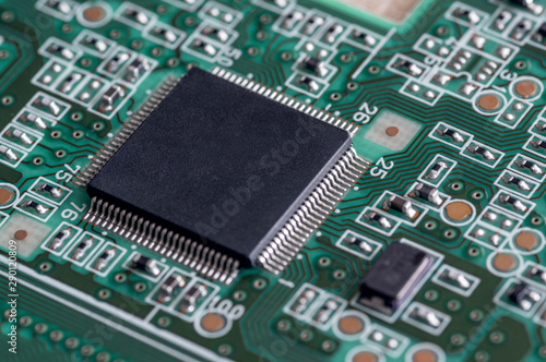 Close up photos of electronic circuit board