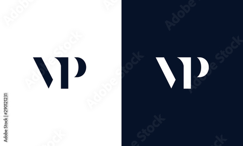 Abstract letter VP logo. This logo icon incorporate with abstract shape in the creative way. photo
