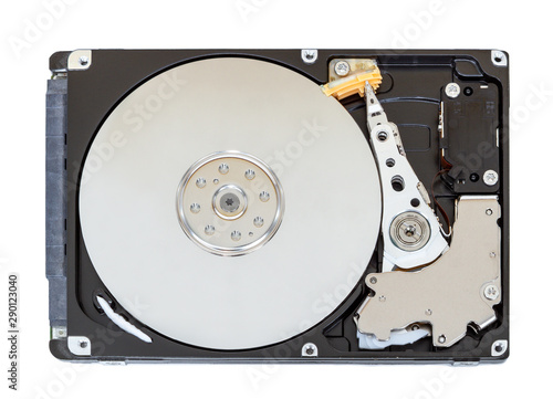 Disassembled hdd disk 2.5 "isolated on white background