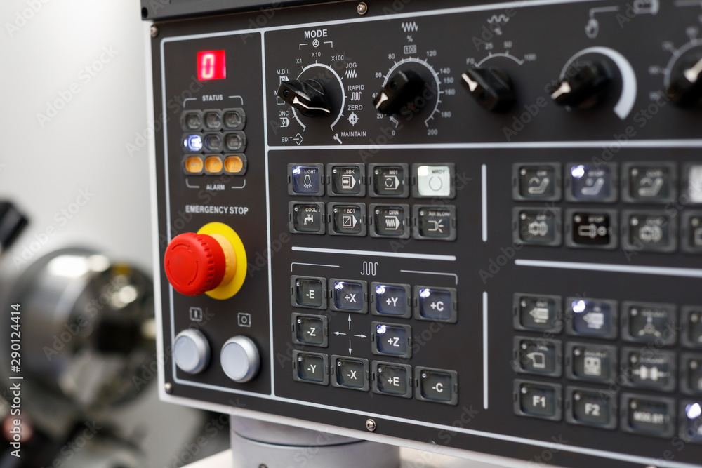Fototapeta premium CNC turning machine with a control panel