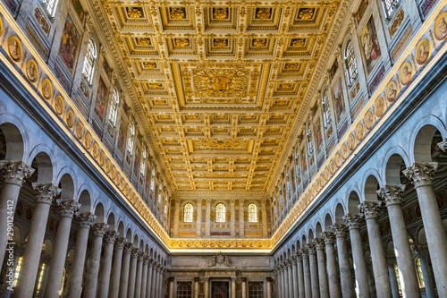 Long Columns Nave Papal Basilica Paul Beyond Walls Rome Italy