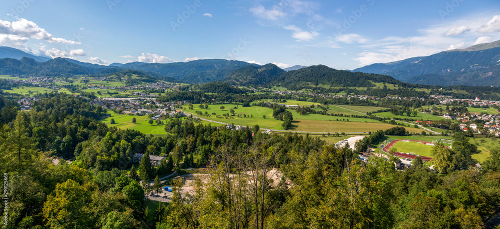 Panorama of the surroundings of the city of Bled in Slovenia