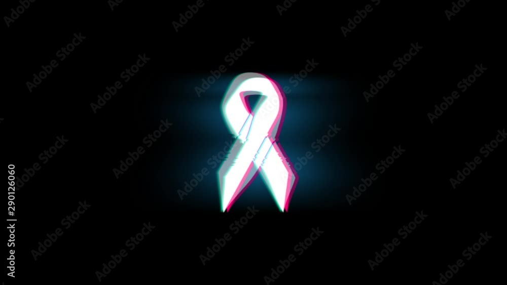 Animated Led Ribbon Ribbon Symbol on Glitch Led Screen Retro Vintage Display Animation 4K ...