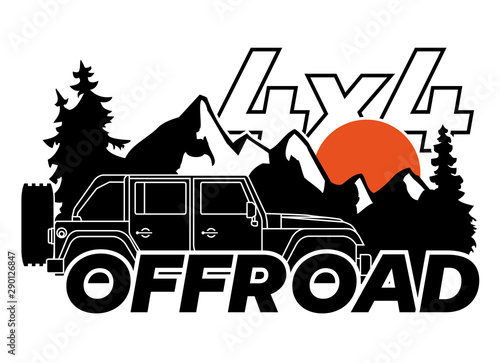 Jeep 4x4 Offroad Logo Silhouette