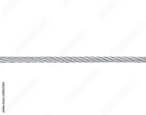 Fotografie Steel cable - seamless texture isolated on white background.