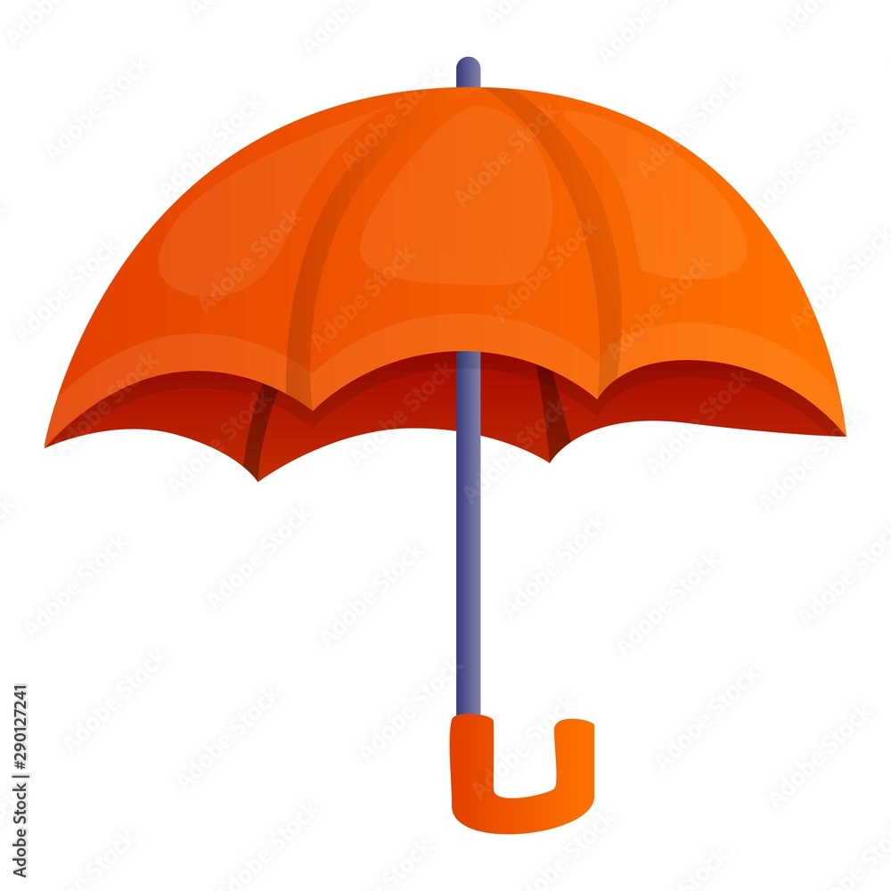 Orange umbrella icon. Cartoon of orange umbrella vector icon for web design isolated on white background