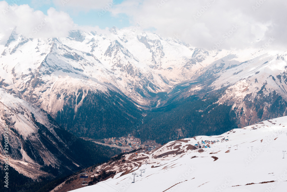 Caucasus,  mountains, winter, snow, nature,