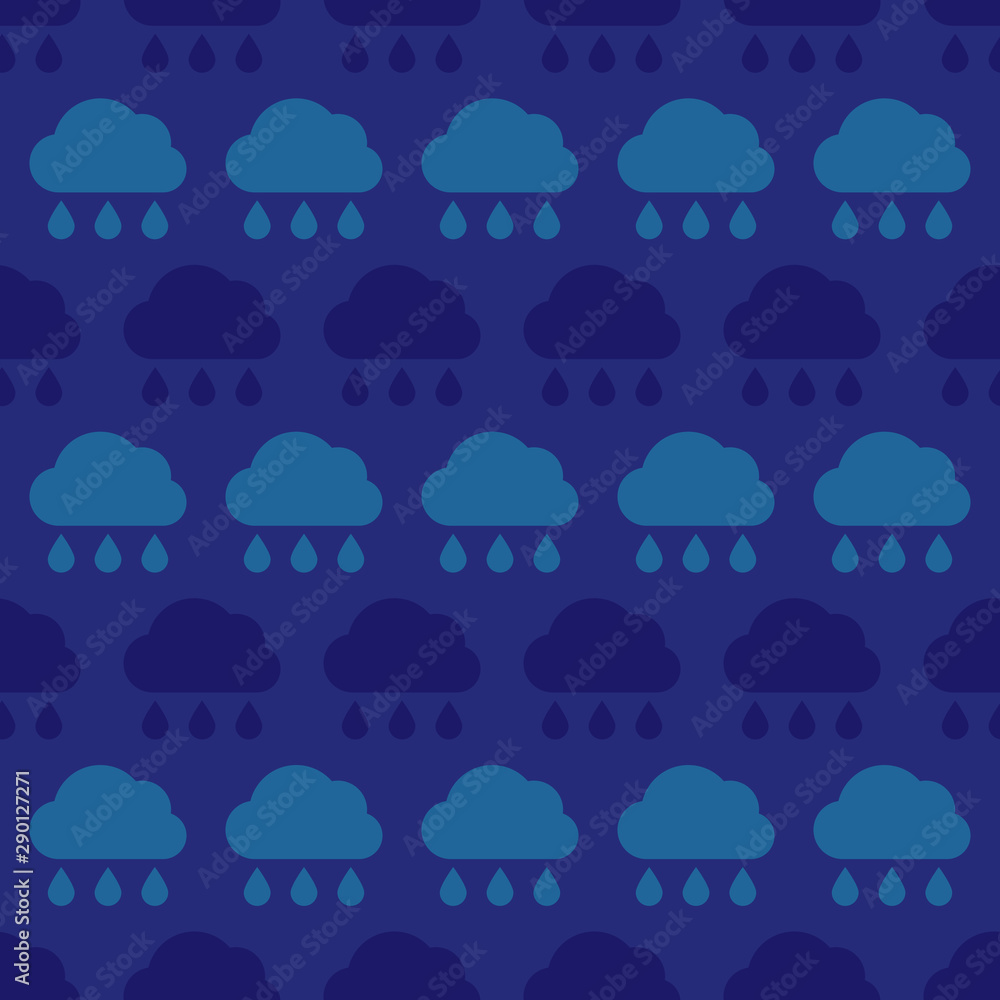Seamless pattern of rainy clouds Seamless pattern of rainy clouds