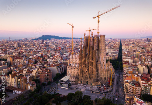 Aerial view of Sagrada Familia, Barcelona