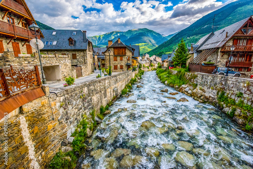 Village of Viella in the Pyrenees in Spain
