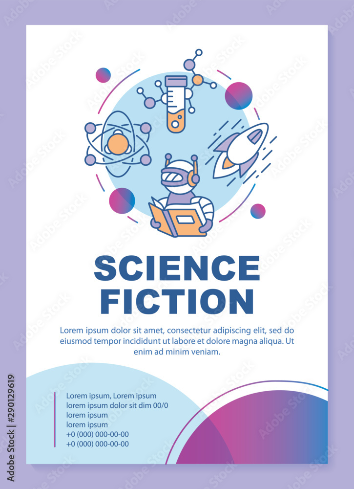 Fototapeta Science fiction poster template layout. Banner, booklet