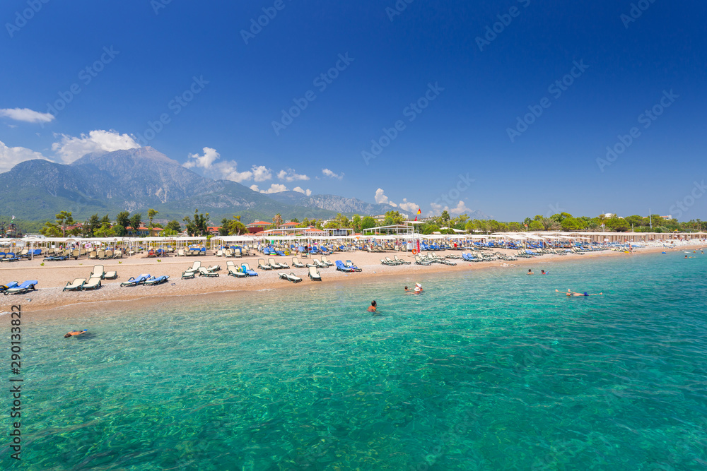 Blue lagoon of the beach on Turkish Riviera near Tekirova