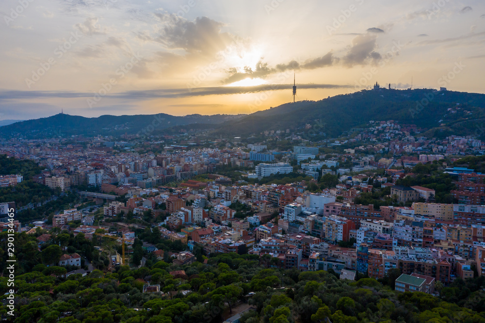 Obraz premium Barcelona Landscape drone view 