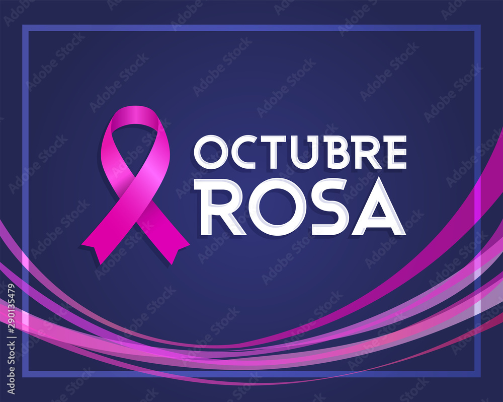Octubre Rosa, Pink October Spanish Text, Breast Cancer Awareness Month design. Octubre Rosa, Pink October Spanish Text, Breast Cancer Awareness Month design.