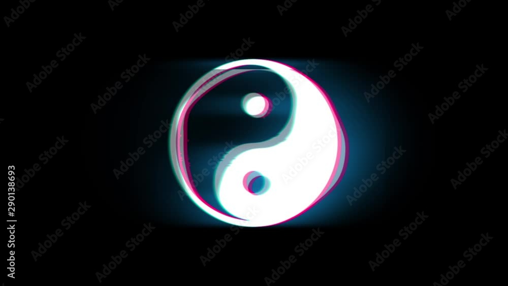 Yin Yang Symbol Of Harmony Symbol on Glitch Led Screen Retro Vintage Display Animation 4K Animation Seamless Loop Alpha Channel. Yin Yang Symbol Of Harmony Symbol on Glitch Led Screen Retro Vintage Display Animation 4K Animation Seamless Loop Alpha Channel.