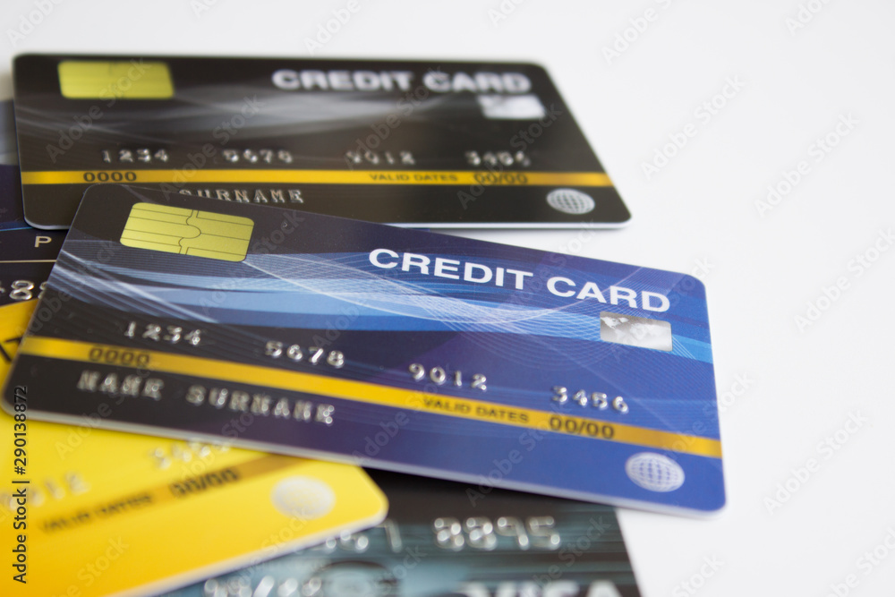 set of colorful credit cards set of colorful credit cards