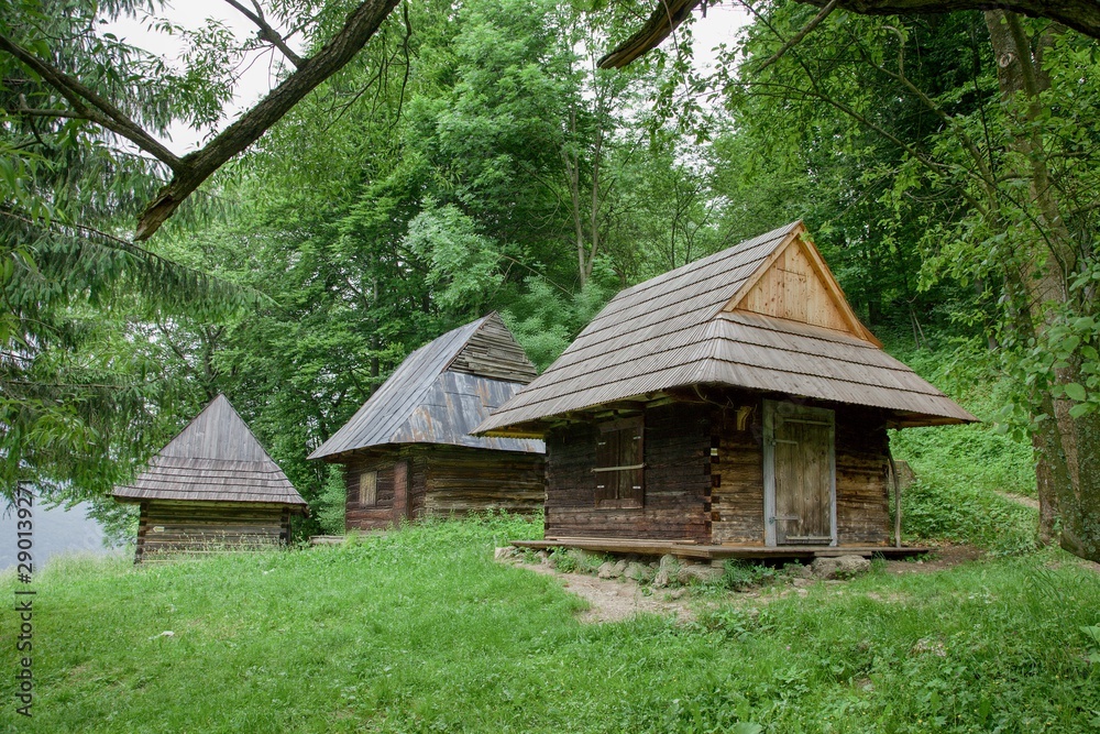Traditional slovak old wooden house in the mountains Traditional slovak old wooden house in the mountains