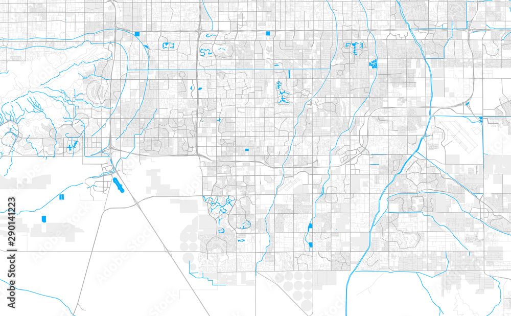 Fototapeta premium Rich detailed vector map of Chandler, Arizona, U.S.A.