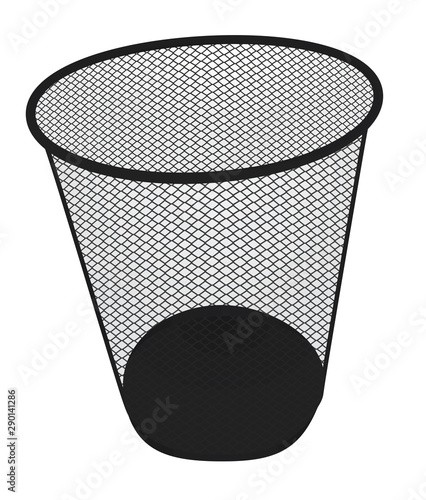 Black waste bin. vector illustration