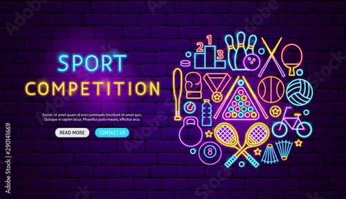 Sport Competition Neon Banner Design