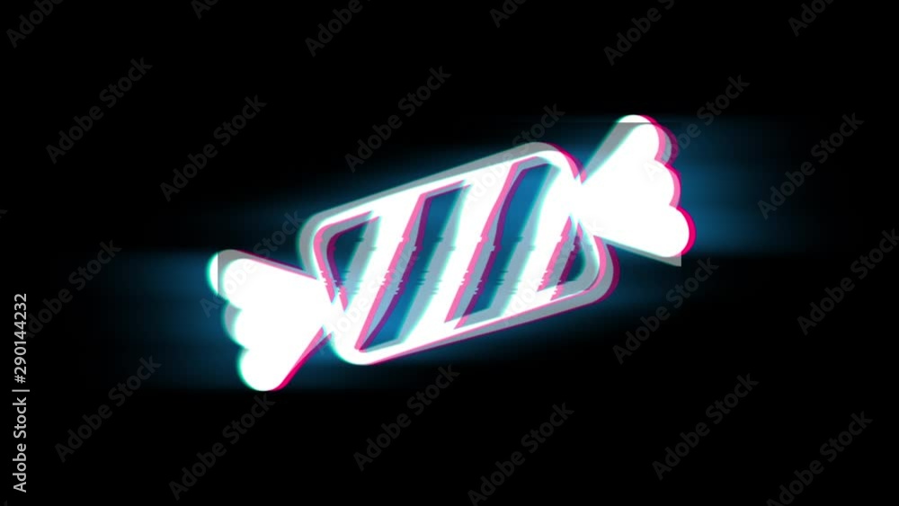 Candy Symbol on Glitch Led Screen Retro Vintage Display Animation 4K ...