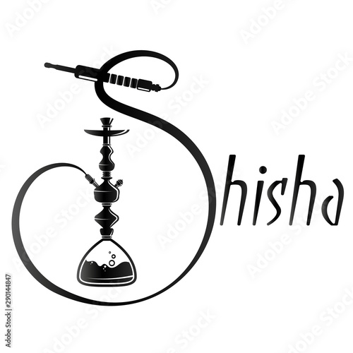 Hookah for smoking and relaxation silhouette unique