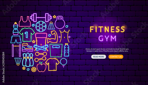 Fitness Gym Neon Banner Design