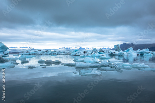 Icebergs in the Jokulsarlon Ice Lake. Iceland photo