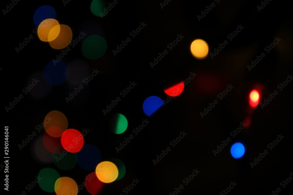 blur new year and christmas abstract lights background for text