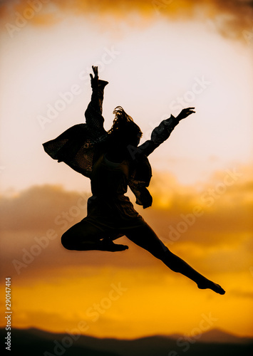 Photography Shoot of active female funk jazz dancer moving