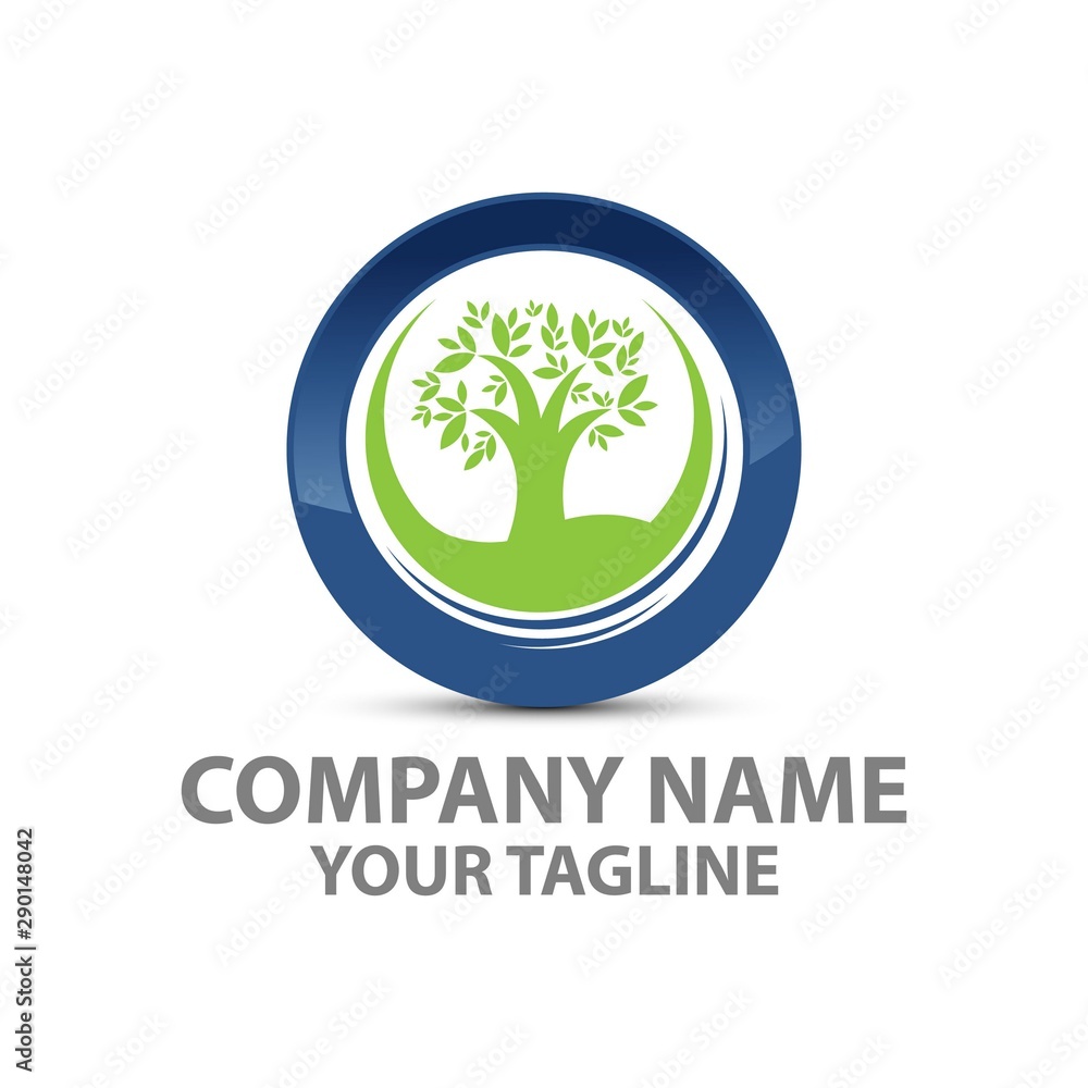 green tree with leaves logo . six Logo tree green isolated on wgite background green tree with leaves logo . six Logo tree green isolated on wgite background