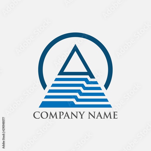 Abstract triangle logo, creative Media play logo, vector logo concept illustration