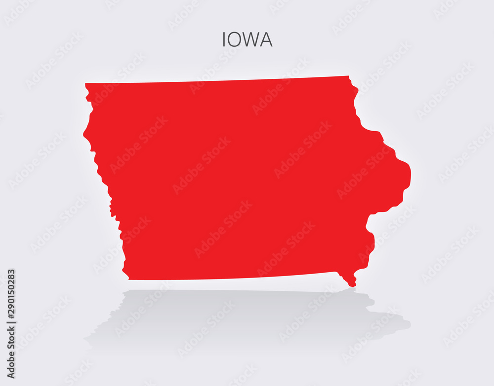 State of Iowa Map in the United States of America State of Iowa Map in the United States of America