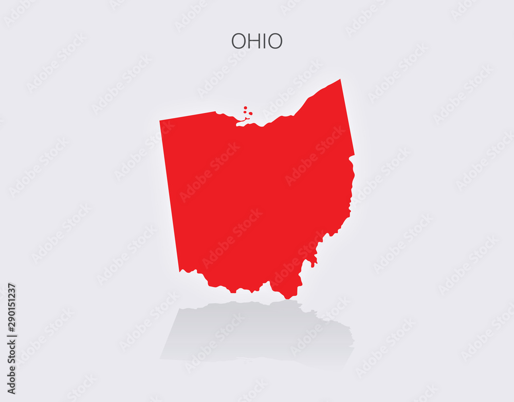 Fototapeta premium State of Ohio Map in the United States of America