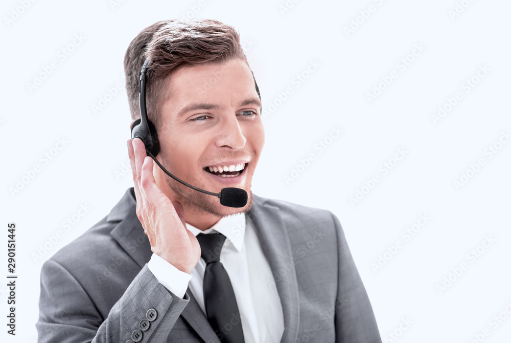 Businessman talking with boss in officce. Businessman talking with boss in officce.