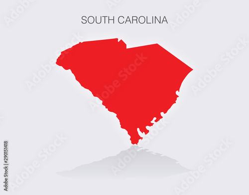 State of South Carolina Map in the United States of America