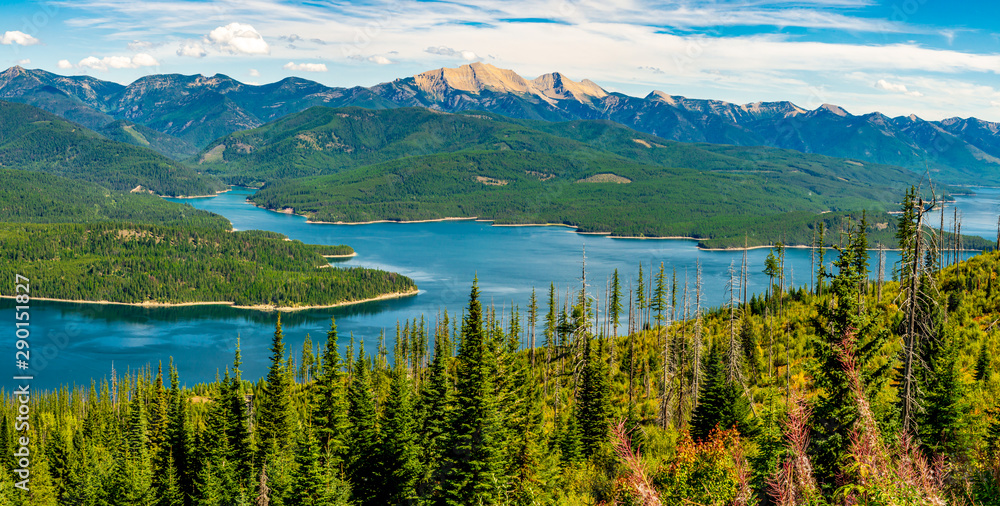Hungry Horse Reservoir with the Great Northern Mountain Standing Tall