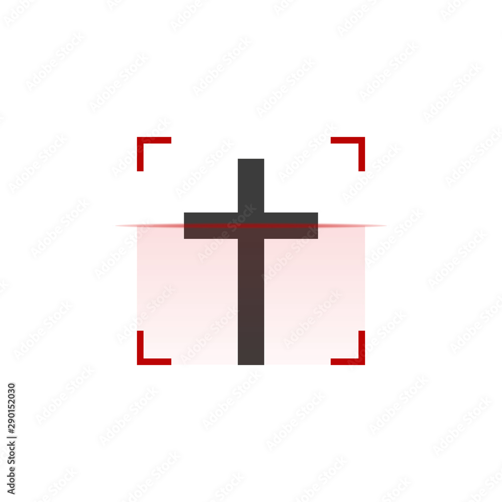 Fototapeta premium Christian cross scanning symbol. Stock vector illustration isolated on white background