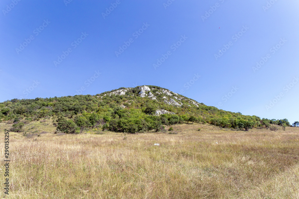 Obraz premium The Pilis mountains at Kesztolc on a summer day.