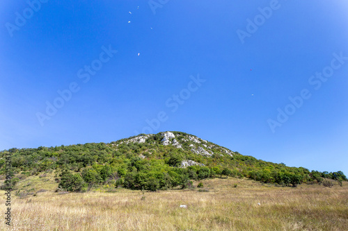 The Pilis mountains at Kesztolc on a summer day.