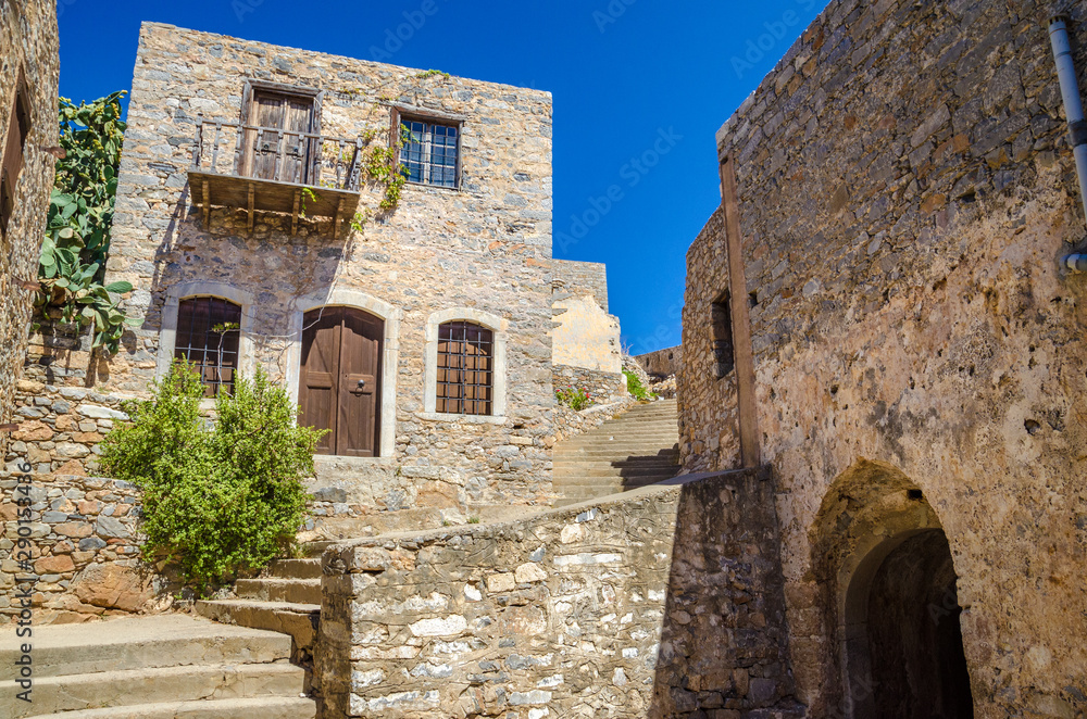A old building in Spinalonga island of lepers in Crete, Greece