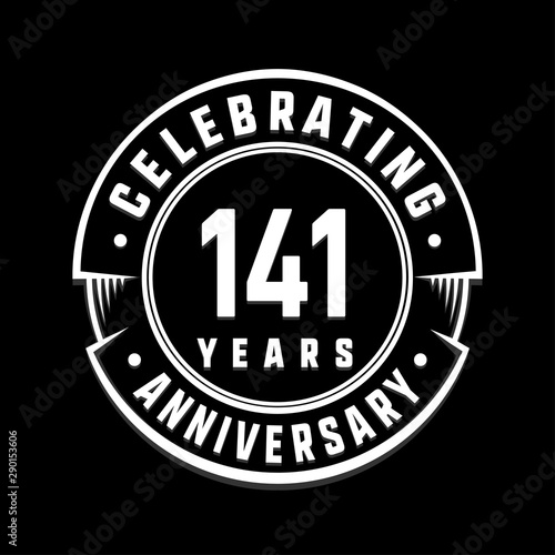 Celebrating 141st years anniversary logo design. One hundred and forty-one years logotype. Vector and illustration.