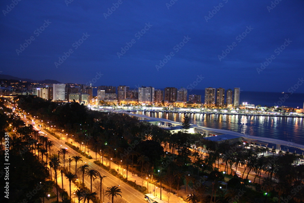 port malaga andalucia spain night photo